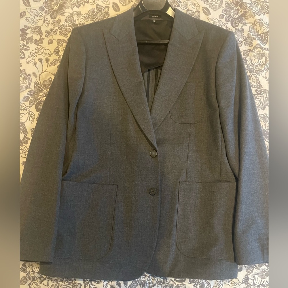 Brand new express size 44 regular extra slim, gray blazer